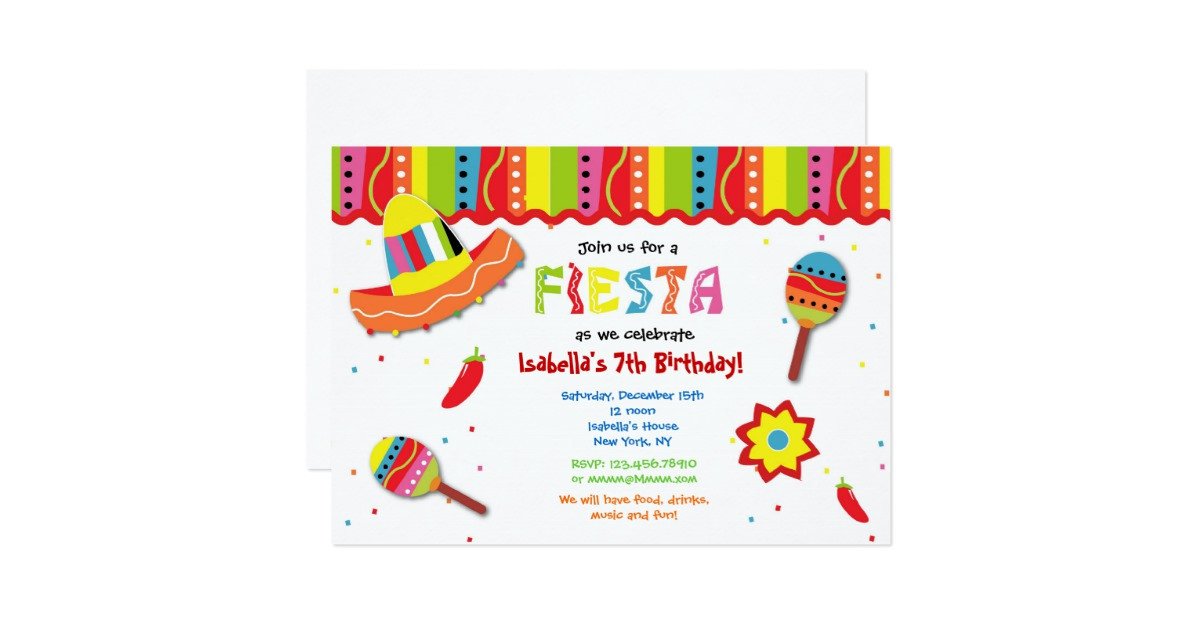 Mexican Fiesta Invitation Templates Free Mexican Fiesta Birthday Party Invitations