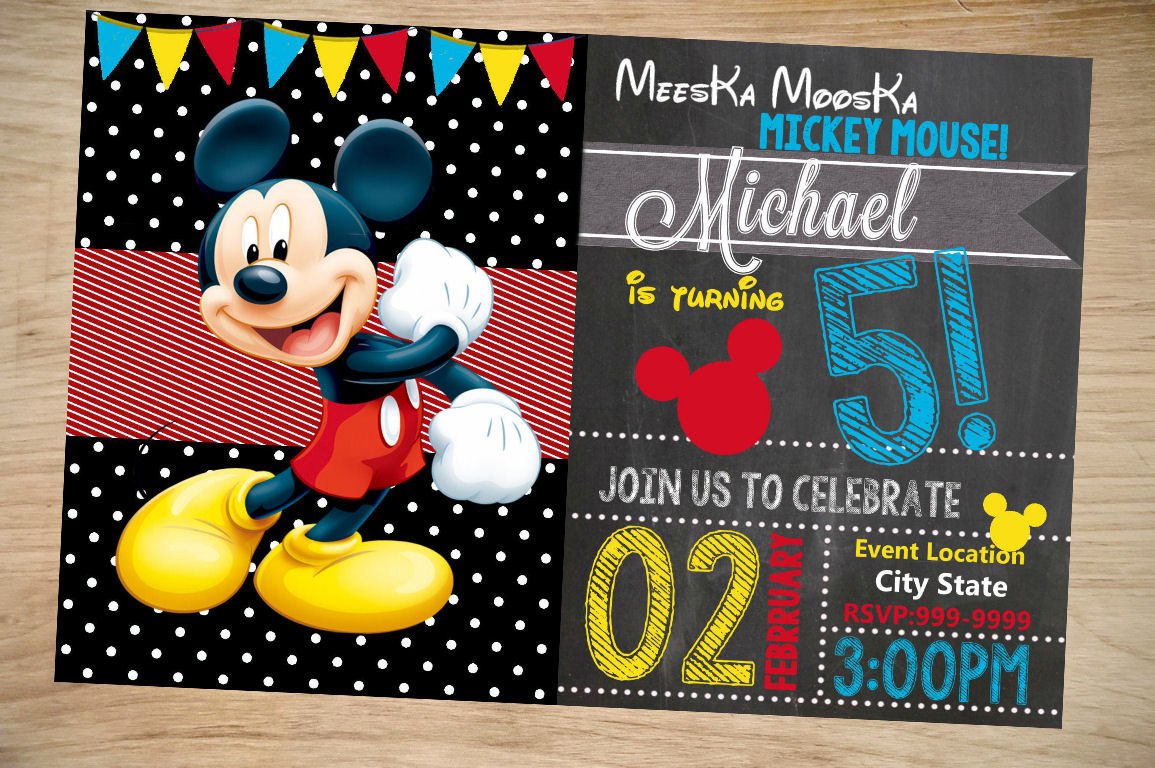 Mickey Mouse Birthday Invitations Template Mickey Mouse Birthday Invitation Birthday Invitation
