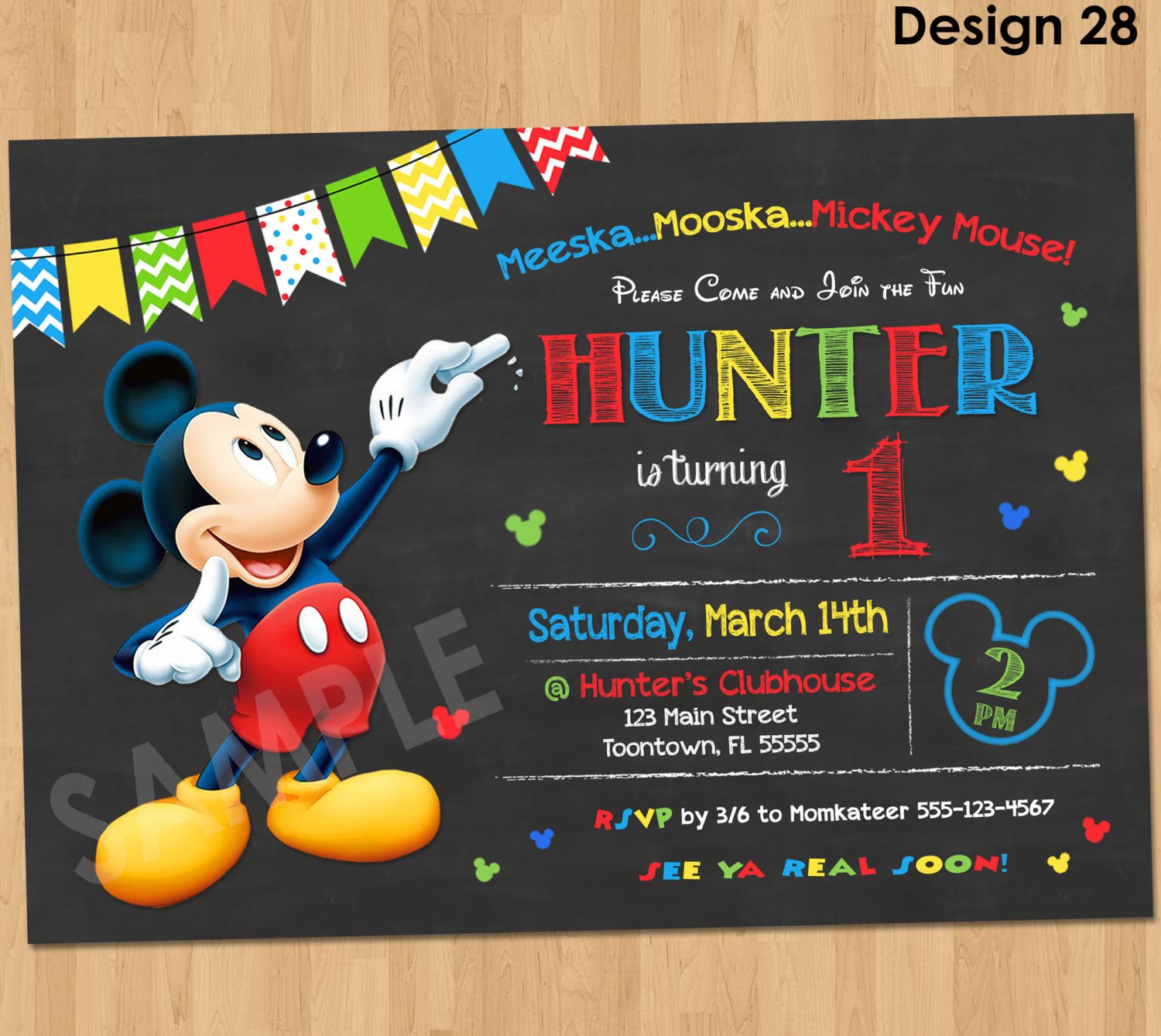 Mickey Mouse Birthday Invitations Template Mickey Mouse Birthday Invitation Mickey Mouse Clubhouse