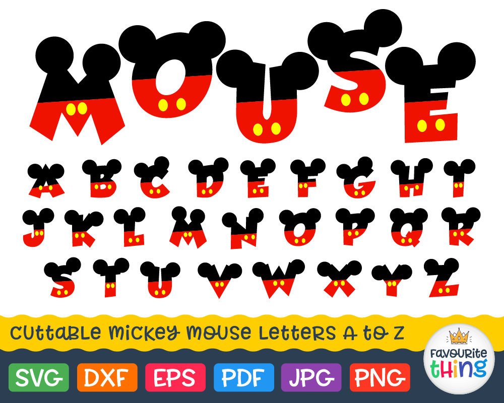 Mickey Mouse Font Free Mickey Font Svg Letters with Mickey Mouse Ears Svg Disney