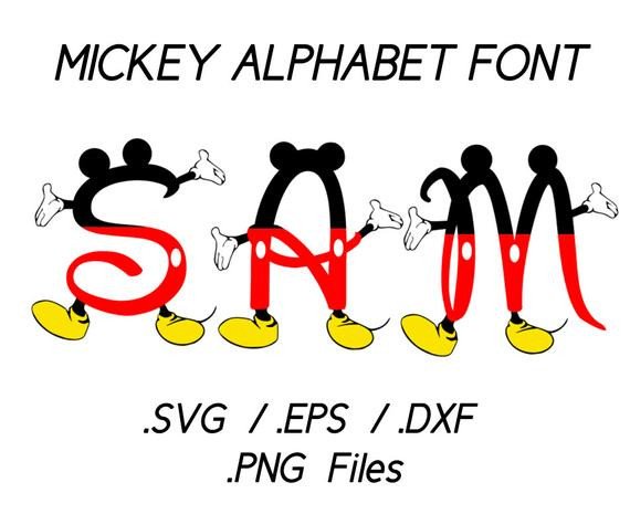 Mickey Mouse Font Free Mickey Mouse Alphabet Vectors Font Cutting File
