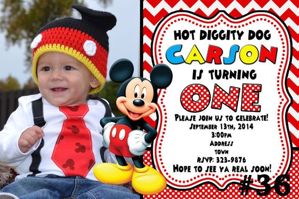 Mickey Mouse Invitation Template 31 Mickey Mouse Invitation Templates Free Sample