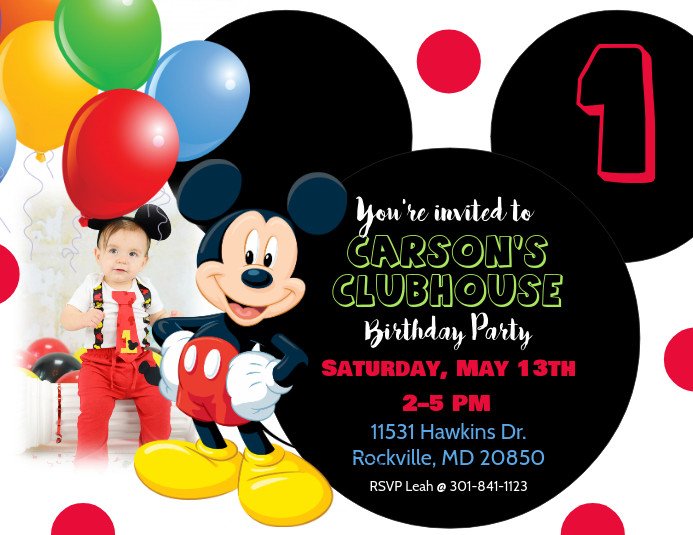 Mickey Mouse Invitation Template Mickey Mouse Birthday Invitation Template