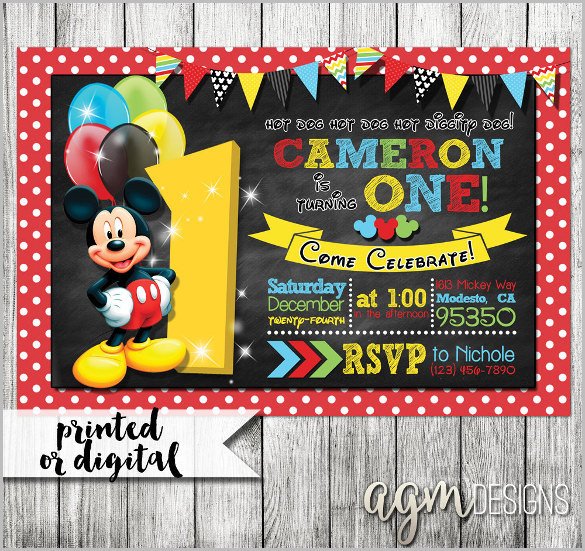 Mickey Mouse Invitation Template Mickey Mouse Invitation Templates – 29 Free Psd Vector