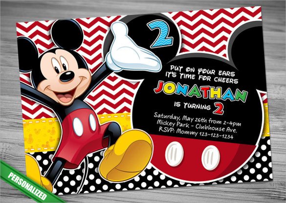 Mickey Mouse Invitations Templates Sample Mickey Mouse Invitation Template 13 Download