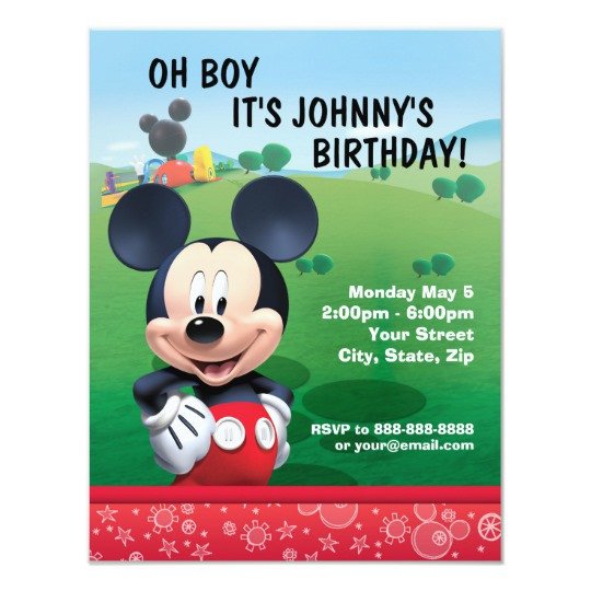 Mickey Mouse Photo Invitations Mickey Mouse Birthday Invitation