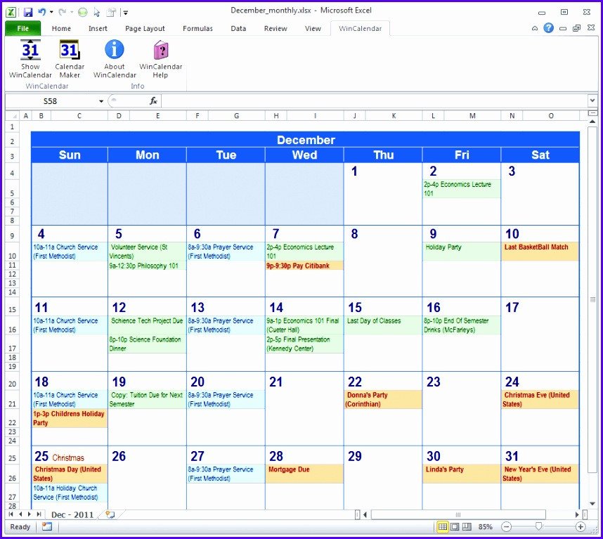 Microsoft Excel Calendar Template 9 Download Calendar Template Excel Exceltemplates