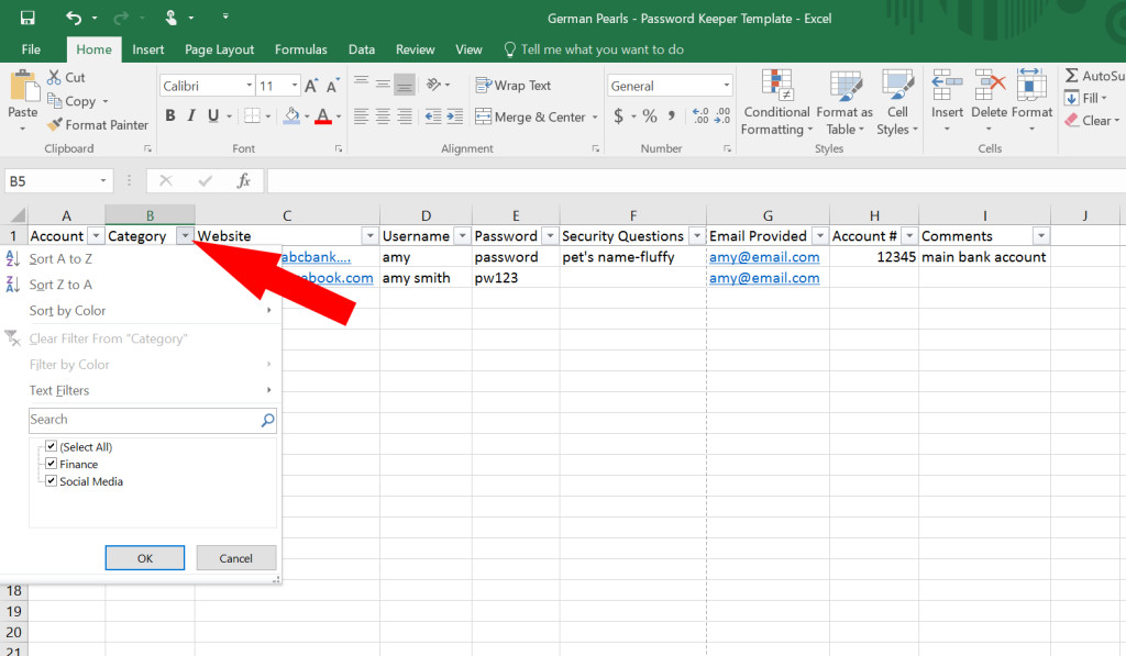 Microsoft Excel Password Template How to Use Excel as A Password Keeper Free Template