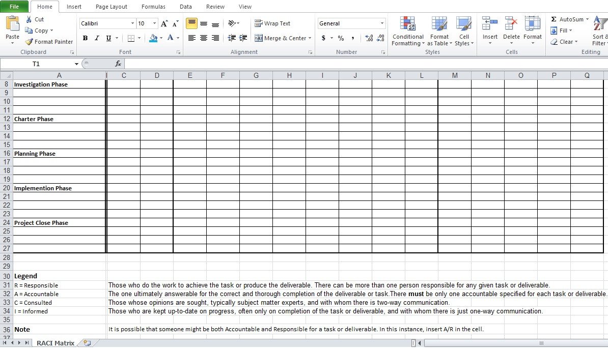 Microsoft Excel Raci Template Raci Matrix Excel Template Free Excel Tmp
