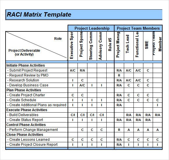 Microsoft Excel Raci Template Sample Raci Chart 6 Free Documents In Pdf Word Excel