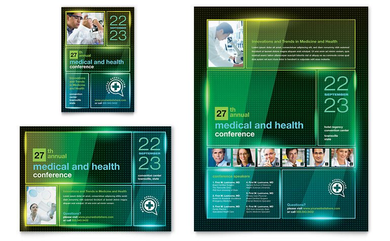 Microsoft Publisher Flyer Templates Medical Conference Flyer &amp; Ad Template Word &amp; Publisher