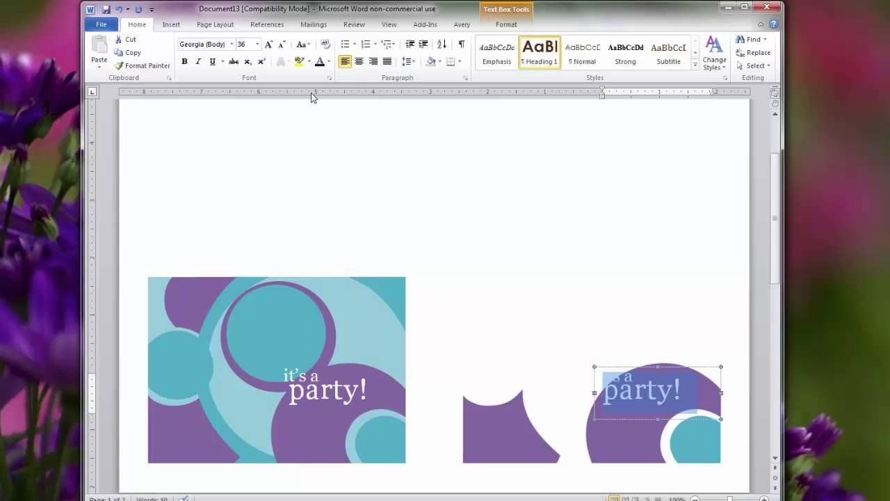Microsoft Word Card Template Creating Personal Invitations Using Microsoft Word 2010