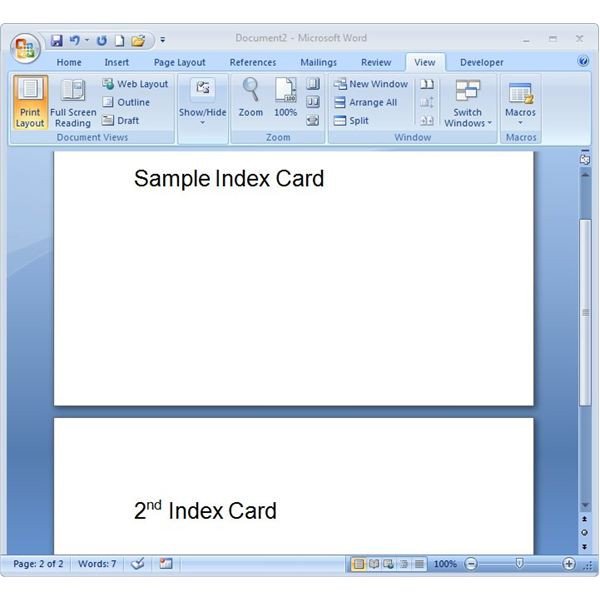 Microsoft Word Card Template How Do I Make Index Cards In Microsoft Word