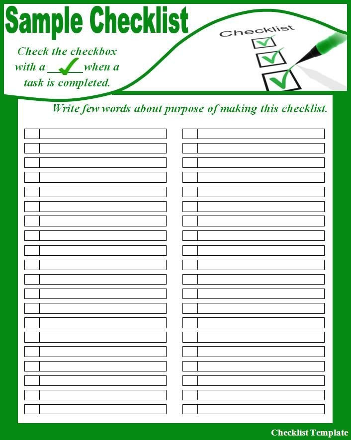 Microsoft Word Checklist Template Checklist Template Free Printable I Such Satisfaction