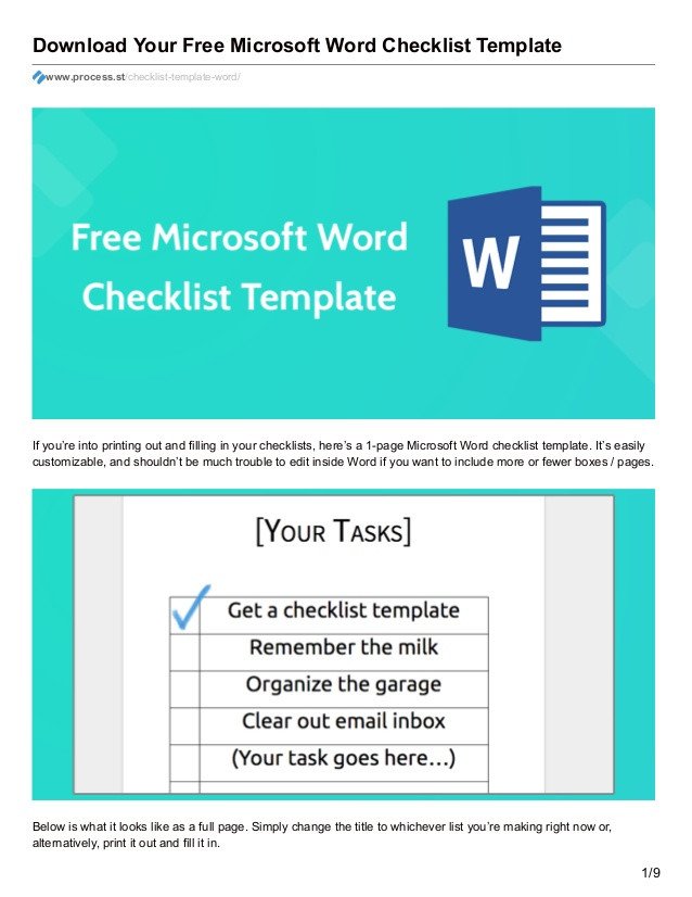 Microsoft Word Checklist Template Download Your Free Microsoft Word Checklist Template