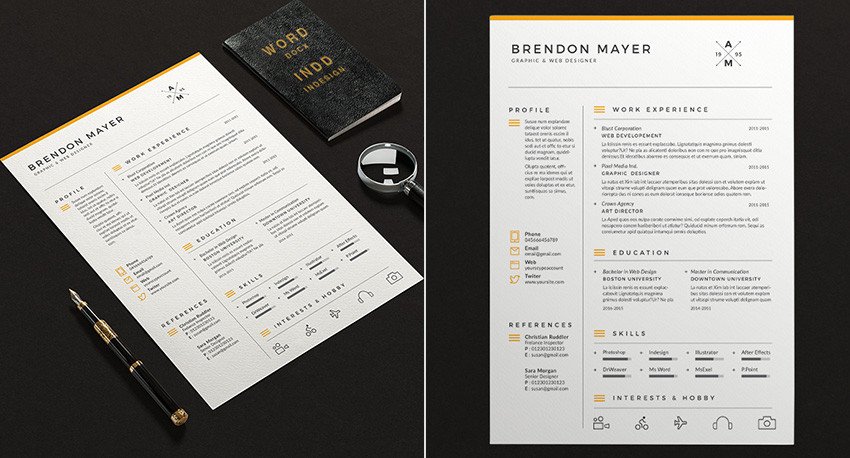Microsoft Word Design Templates 25 Professional Ms Word Resume Templates with Simple