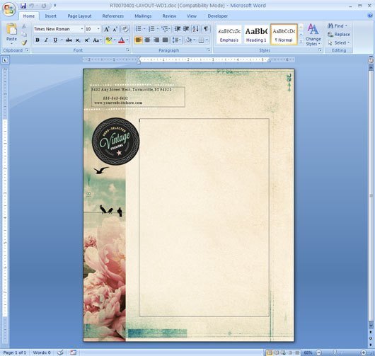 Microsoft Word Design Templates How to Repeat A Logo and Address On Each Page Of Your