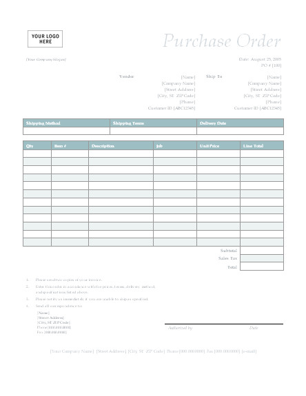 Microsoft Word forms Template Purchase order form Template – Microsoft Word Templates