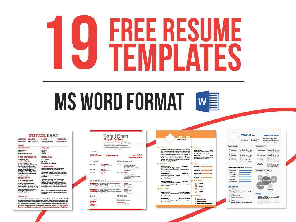 Microsoft Word Free Templates 19 Free Resume Templates Download now In Ms Word On Behance
