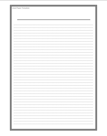 Microsoft Word Lined Paper Template Lined Paper Template