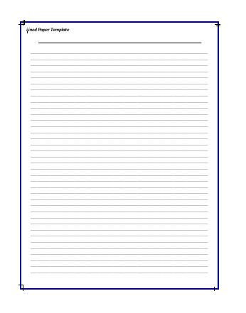Microsoft Word Lined Paper Template Lined Paper Template