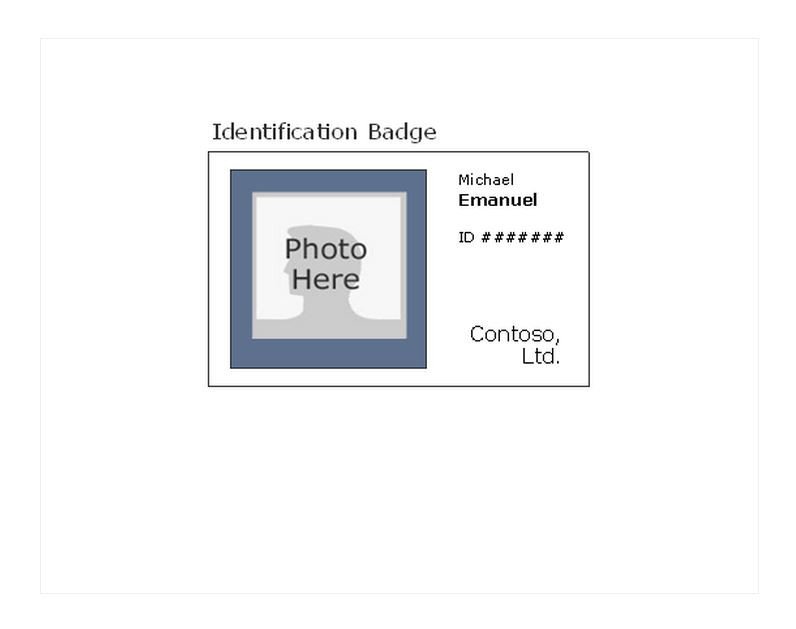 Microsoft Word Name Tag Template Id Badge Template Id Badge