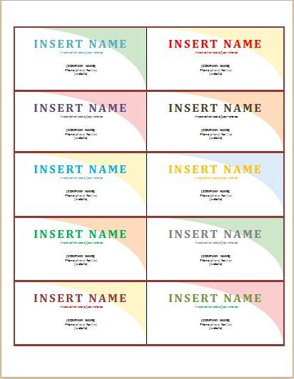 Microsoft Word Name Tag Template Name Tag Templates for Ms Word
