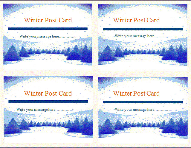 Microsoft Word Postcard Template Free Postcard Template