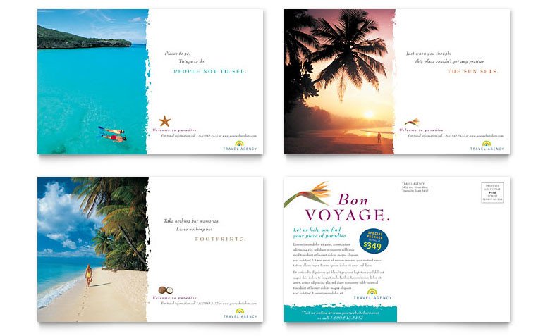 Microsoft Word Postcard Template Travel Agency Postcard Template Word & Publisher