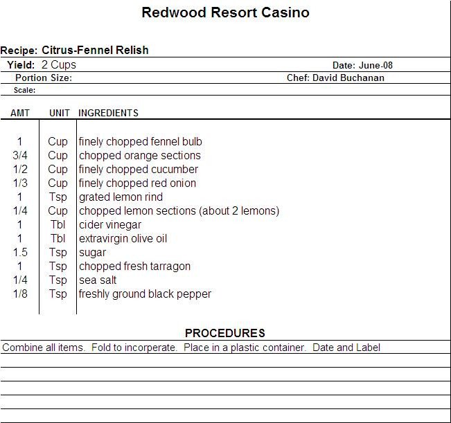 Microsoft Word Recipe Template Excel Recipe Template for Chefs Chefs Resources
