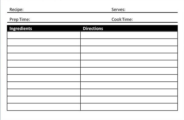 Microsoft Word Recipe Template Recipe Card Template Microsoft Word Blank Card