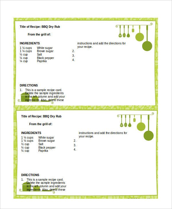 Microsoft Word Recipe Template Word Recipe Template 6 Free Word Documents Download