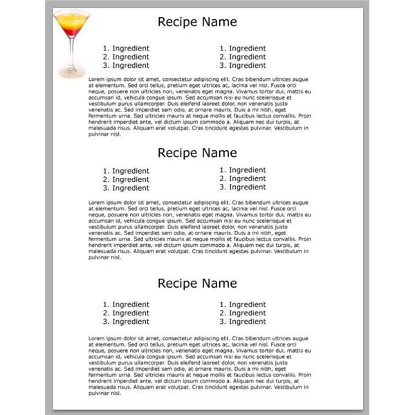 Microsoft Word Recipe Templates 5 Yummy Shop Cookbook Templates Free Downloads for