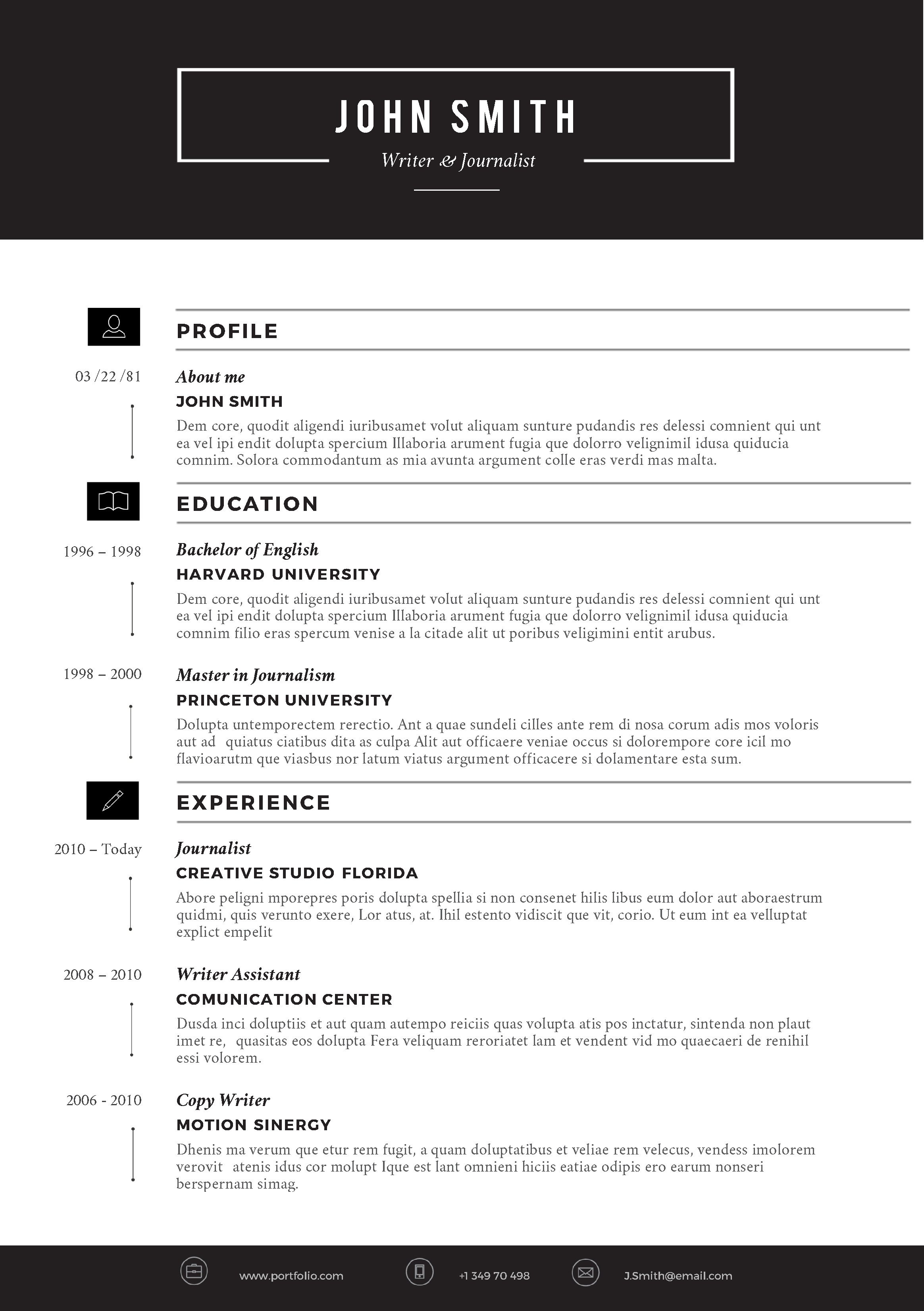 Microsoft Word Resume Template Download Creative Resume Template by Cvfolio Resumes