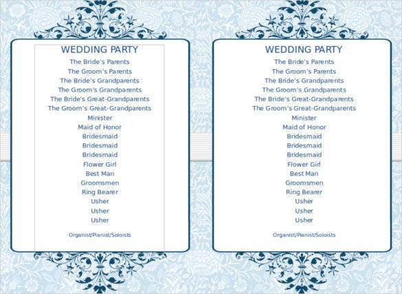 Microsoft Word Wedding Program Templates 8 Word Wedding Program Templates Free Download