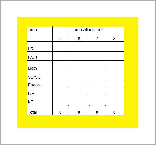 Middle School Schedule Template Sample Class Schedule 6 Documents In Pdf Word Excel