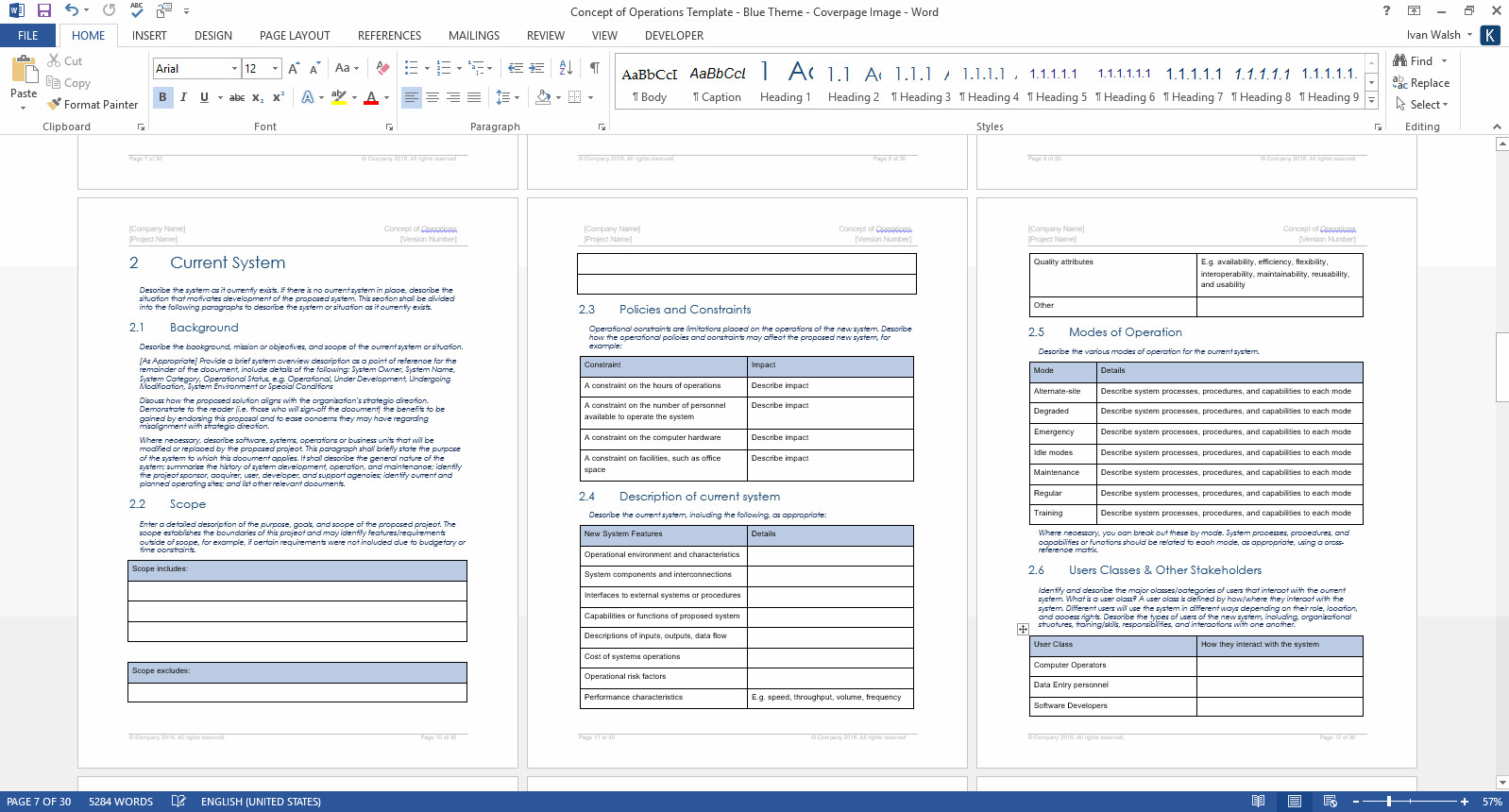 Military Conops Template Concept Of Operations Template Download Ms Word Sample