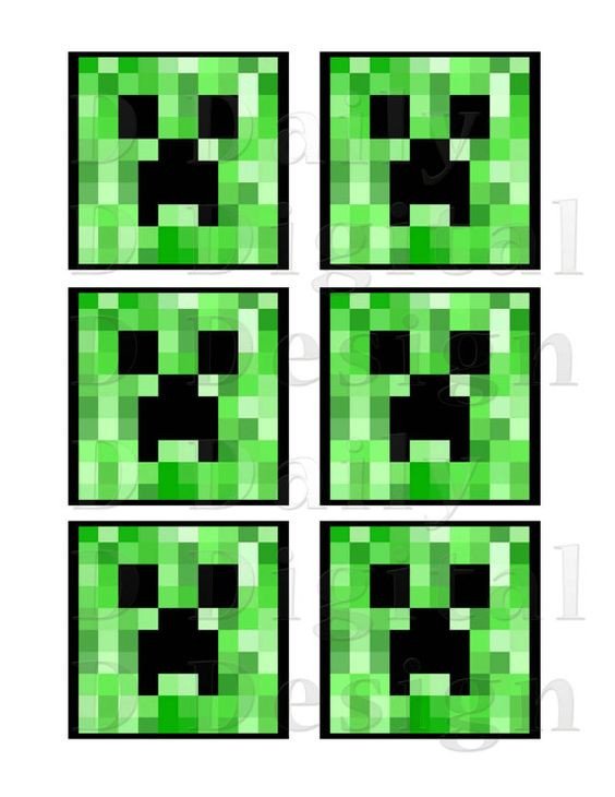Minecraft Creeper Pattern Printable Minecraft Creeper Diy Printable 3 Inch Squares for Cookie