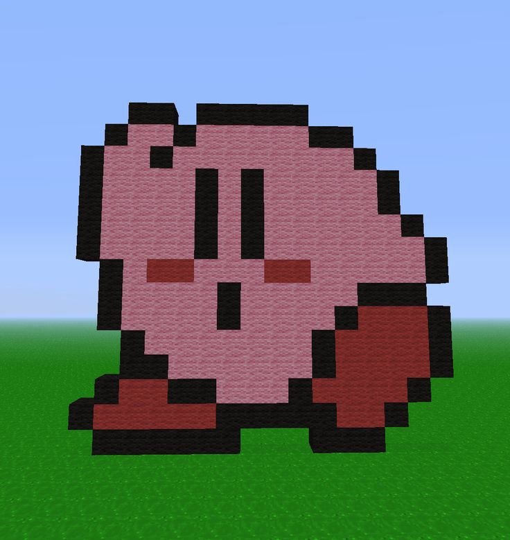 Minecraft Easy Pixel Art Easy Minecraft Art Kirbykirby Pixel Pixel Art Kirby