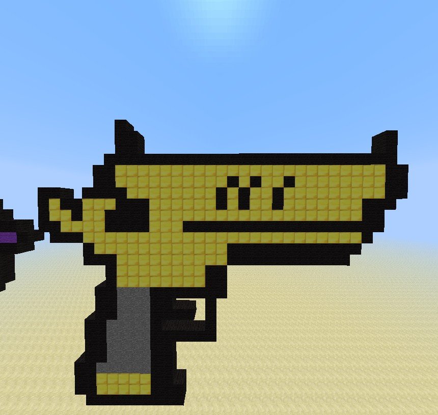 Minecraft Gun Pixel Art Golden Gun Minecraft Project