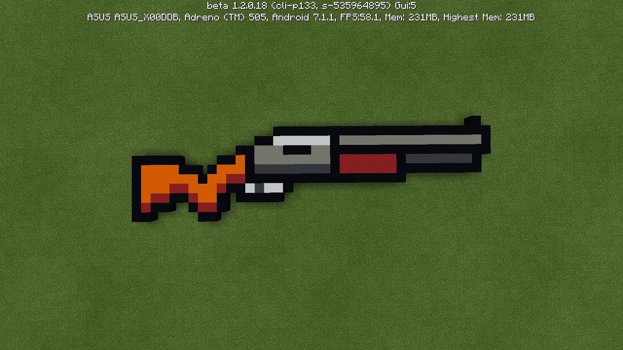 Minecraft Gun Pixel Art Minecraft Tutorial How to Make Shotgun Pixel Art