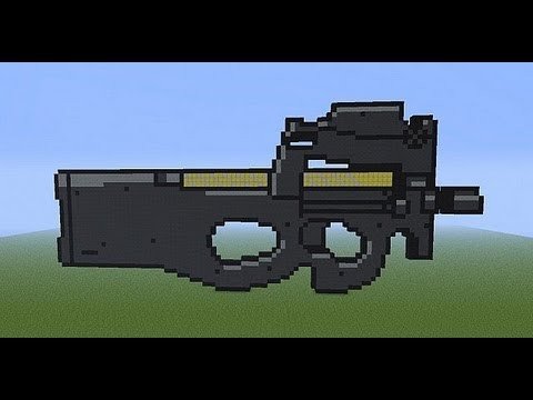 Minecraft Gun Pixel Art Minecraft Xbox Pc P90 Pixel Art Tutorial