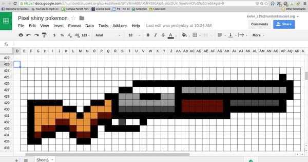 Minecraft Gun Pixel Art Shot Gun 1 Minecraft Pixel Art Templates