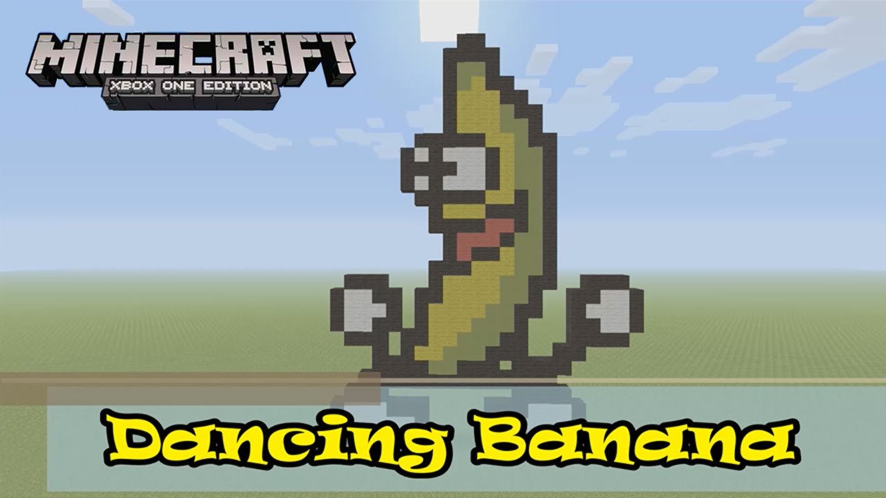 Minecraft Pixel Art Banana Minecraft Pixel Art Tutorial and Showcase Dancing Banana