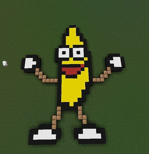 Minecraft Pixel Art Banana Peanut butter Jelly Time Banana Minecraft Project
