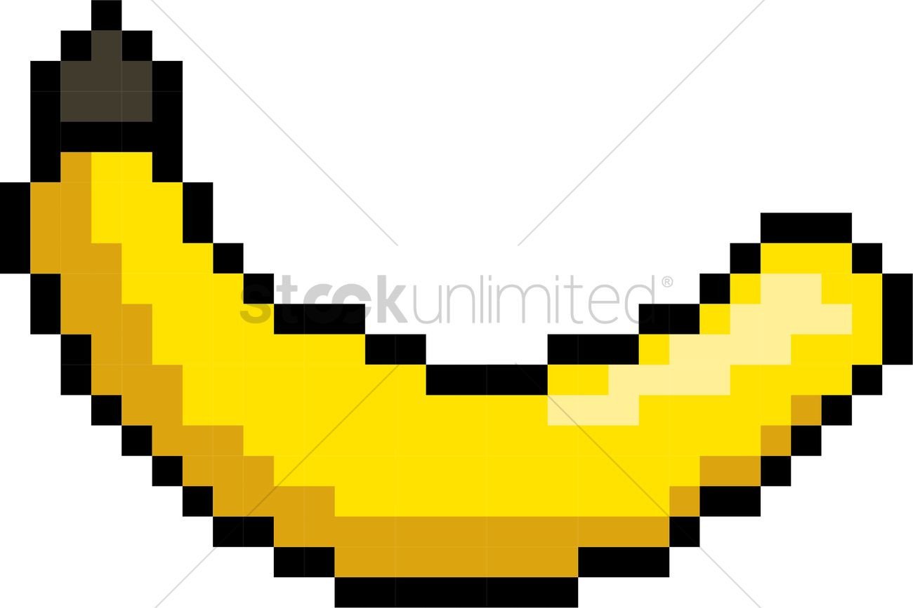 Minecraft Pixel Art Banana Pixel Art Banana Vector Image