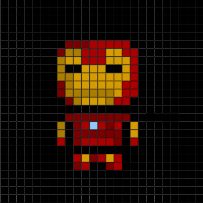 Minecraft Pixel Art Grid Basic Pixel Art the Iron Man Collection