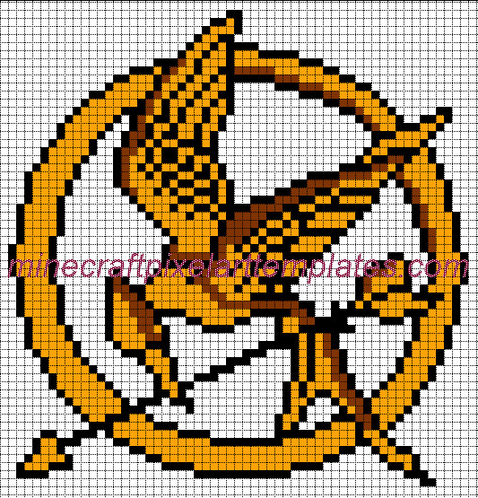 Minecraft Pixel Art Templates Minecraft Pixel Art Templates Mocking Jay Crest Hunger Games