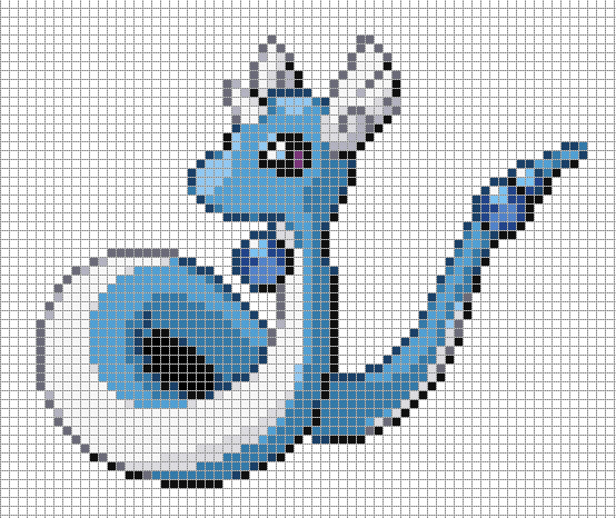 Minecraft Pokemon Pixel Art Grid Pix for Dratini Pixel Art Template