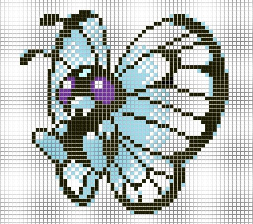Minecraft Pokemon Pixel Art Grid Pokemon Pixel Art butterfree with Grid